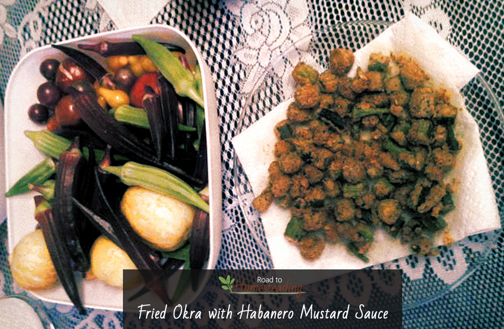 Fried Okra with Habanero Mustard Sauce